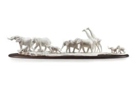Скульптура Lladro Африканская саванна 28х120 см, белый вариант, фарфор