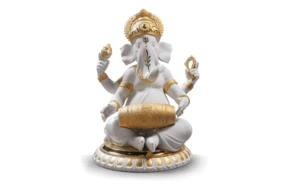 Фигурка Lladro Ганеши с мридангамом Золотой люстр 23 см, фарфор