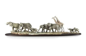 Скульптура Lladro Африканская саванна 28х120 см, фарфор