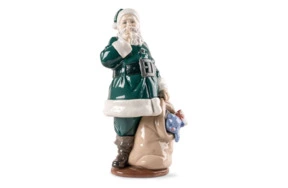 Скульптура Lladro Санта рядом 33 см, зеленый вариант, фарфор