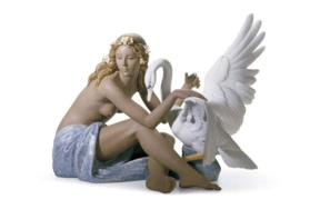 Скульптура Lladro Леда и Лебедь 30 см, фарфор