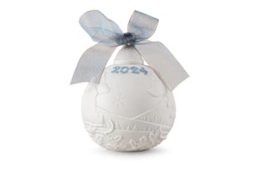 Шар для елки Lladro Рождество 2024 9 см, синий