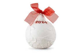 Шар для елки Lladro Рождество 2024 9 см, красный