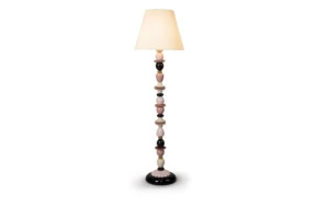 Лампа напольная Lladro Firefly 162 см, розовая с золоченым люстром, фарфор