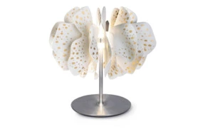 Лампа настольная Lladro Nightbloom 47 см, белая с золоченым люстром, фарфор