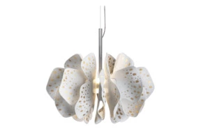 Светильник подвесной Lladro Nightbloom 47х170 см, белый с золочеными акцентами