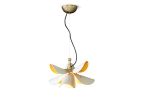 Светильник подвесной Lladro Blossom 50х300 см, белый с золоченым люстром