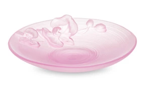 Блюдо Decor de Table Pate de Verre Cristal Орхидея 18 см, хрустальное тесто, розовое, п/к