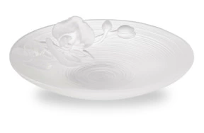 Блюдо Decor de Table Pate de Verre Cristal Орхидея 18 см, хрустальное тесто, белое, п/к