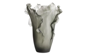 Ваза настольная Decor de Table Pate de Verre Cristal Мак 30 см, хрустальное тесто, серая, п/к