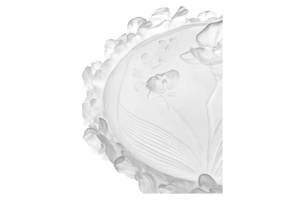 Конфетница с крышкой Decor de Table Pate de Verre Cristal Орхидея 28 см, хрусталь, белая, п/к
