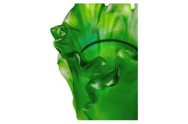 Ваза настольная Decor de Table Pate de Verre Cristal Мак 20 см, хрустальное тесто, темно-зеленая