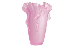 Ваза настольная Decor de Table Pate de Verre Cristal Мак 20 см, хрустальное тесто, розовая, п/к