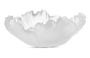 Чаша декоративная Decor de Table Pate de Verre Cristal Мак 30 см, хрустальное тесто, белая, п/к