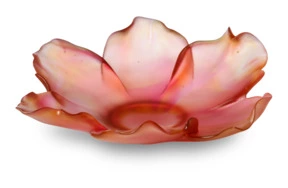 Чаша декоративная Decor de Table Pate de Verre Cristal Мак 18 см, красно-янтарная, п/к