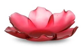 Чаша декоративная Decor de Table Pate de Verre Cristal Мак 18 см, красная, п/к