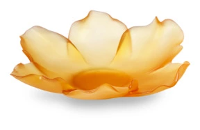 Чаша декоративная Decor de Table Pate de Verre Cristal Мак 18 см, желтая, п/к