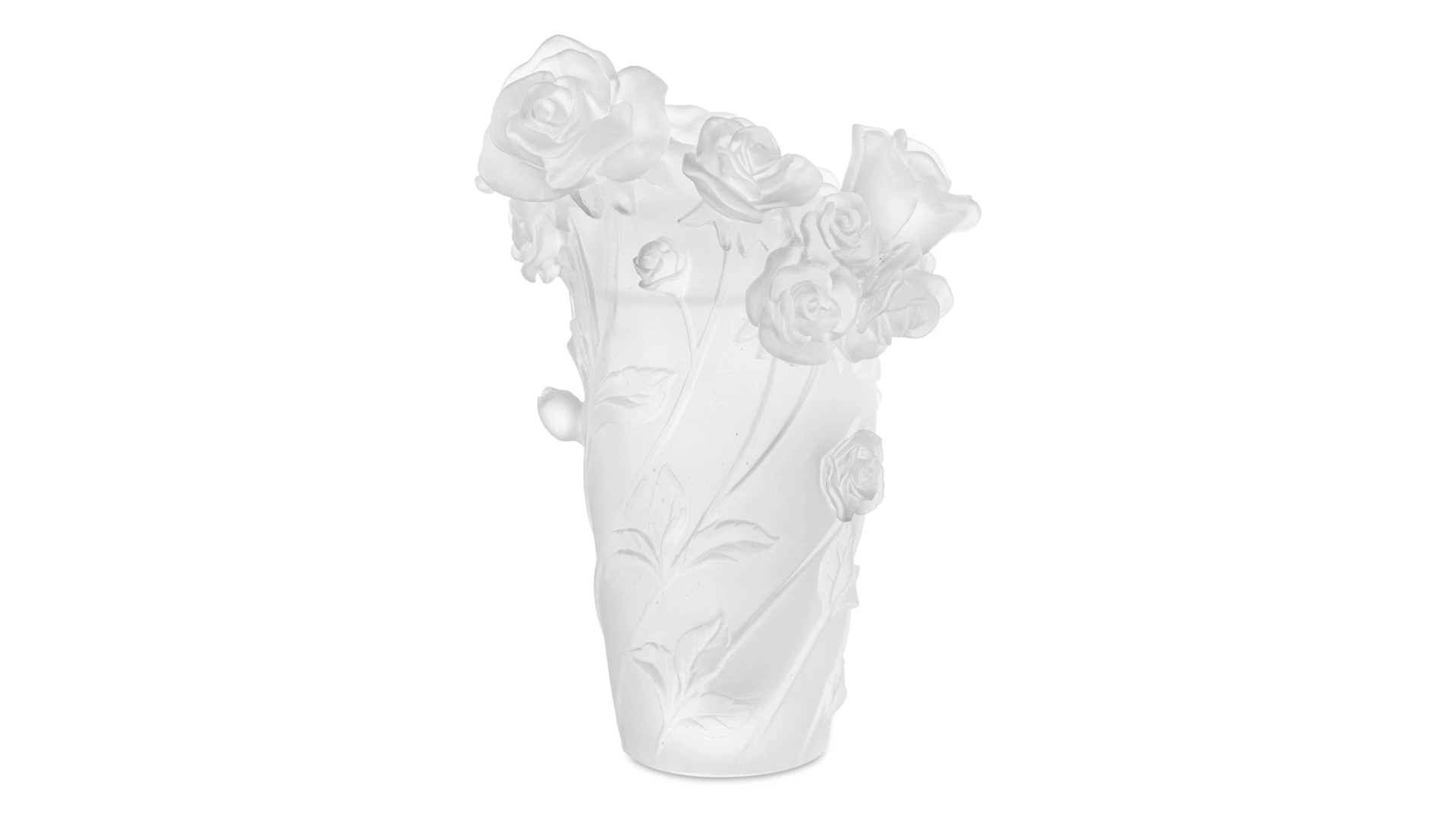 Ваза настольная Decor de Table Pate de Verre Cristal Роза 20 см, хрустальное тесто, белая, п/к