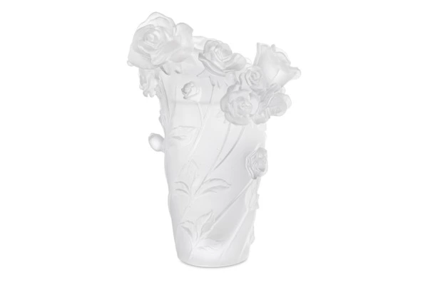 Ваза настольная Decor de Table Pate de Verre Cristal Роза 20 см, хрустальное тесто, белая, п/к