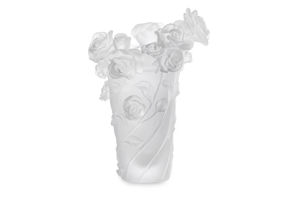 Ваза настольная Decor de Table Pate de Verre Cristal Роза 20 см, хрустальное тесто, белая, п/к