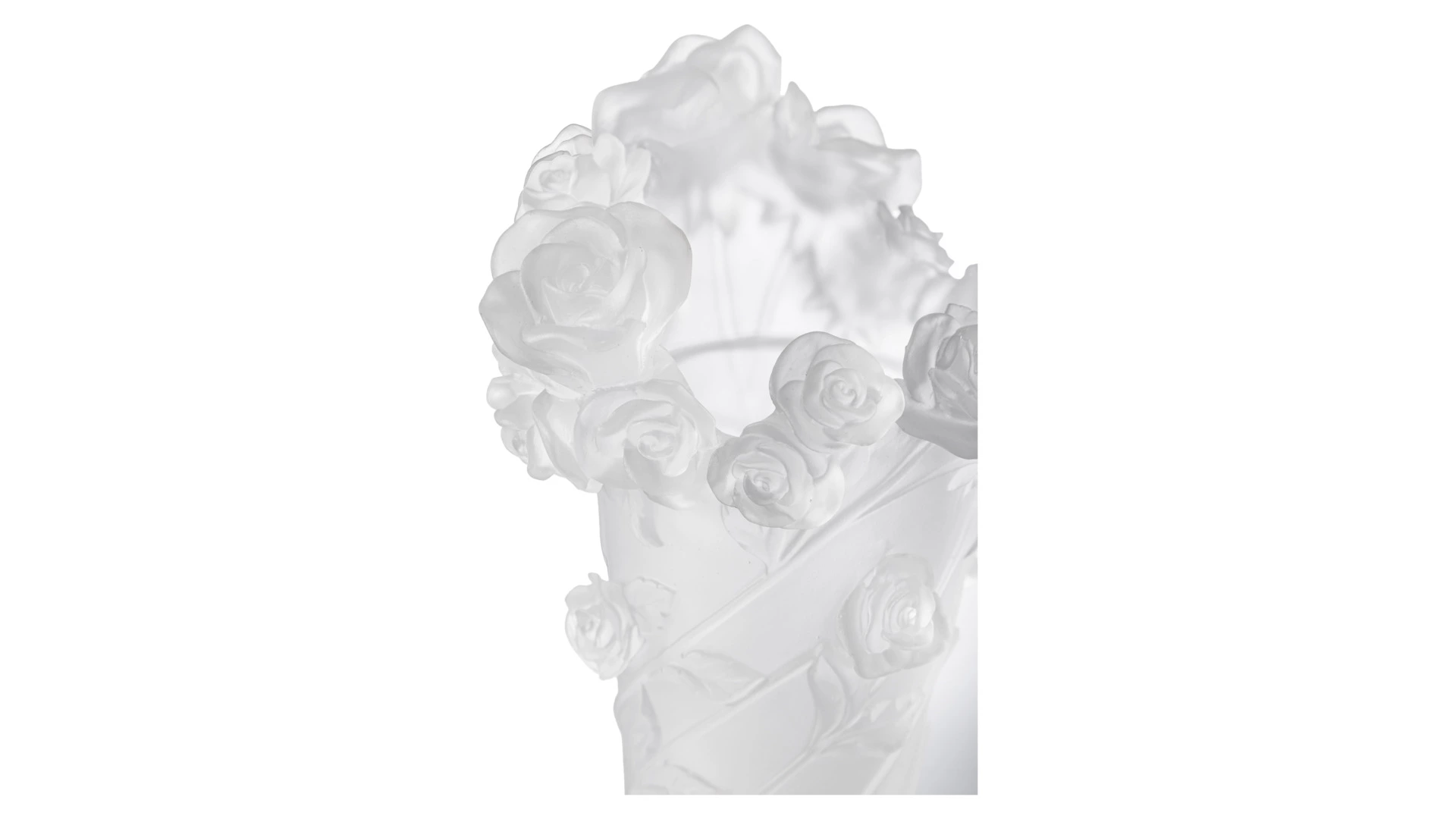 Ваза настольная Decor de Table Pate de Verre Cristal Роза 20 см, хрустальное тесто, белая, п/к