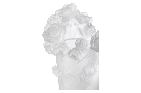 Ваза настольная Decor de Table Pate de Verre Cristal Роза 20 см, хрустальное тесто, белая, п/к