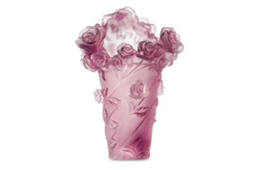Ваза настольная Decor de Table Pate de Verre Cristal Роза 20 см, хрустальное тесто