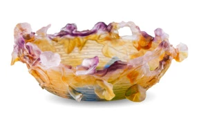 Чаша декоративная Decor de Table Pate de Verre Cristal Утренняя Заря 30 см, хрустальное тесто