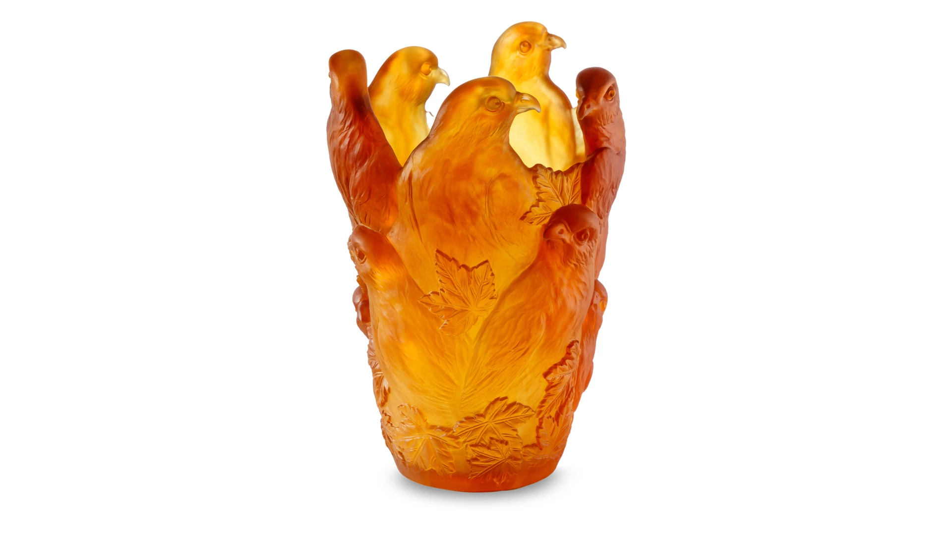 Ваза Decor de Table Pate de Verre Cristal Орел 30 см, хрустальное тесто, темно-янтарная, п/к