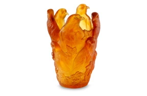 Ваза Decor de Table Pate de Verre Cristal Орел 30 см, хрустальное тесто, темно-янтарная, п/к