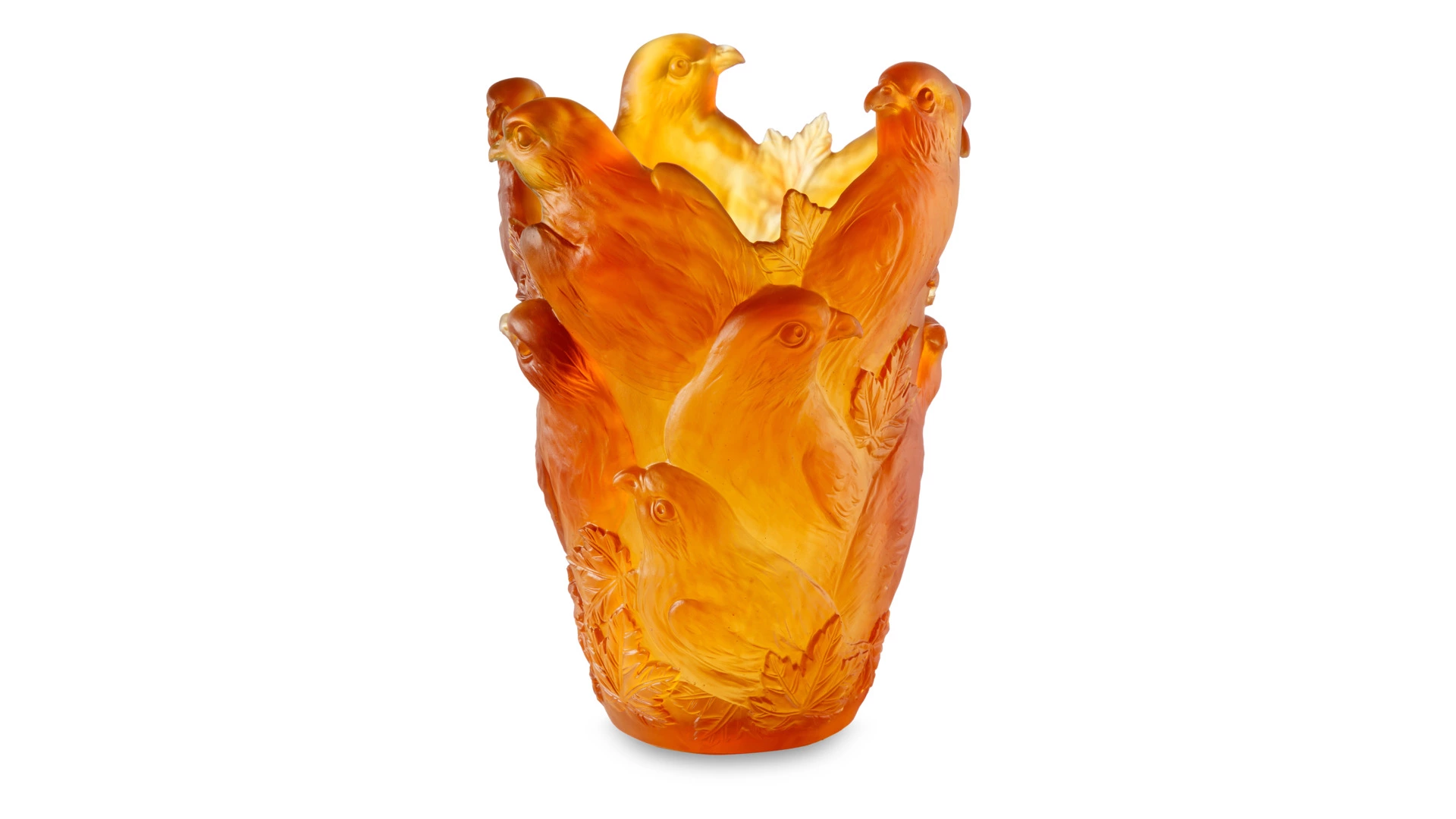 Ваза Decor de Table Pate de Verre Cristal Орел 30 см, хрустальное тесто, темно-янтарная, п/к