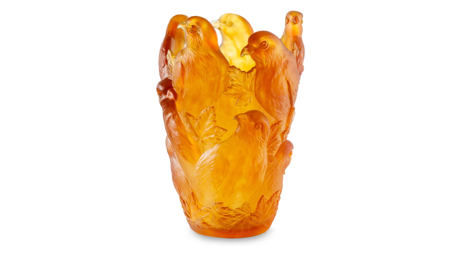 Ваза Decor de Table Pate de Verre Cristal Орел 30 см, хрустальное тесто, темно-янтарная, п/к