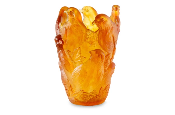 Ваза Decor de Table Pate de Verre Cristal Орел 30 см, хрустальное тесто, темно-янтарная, п/к