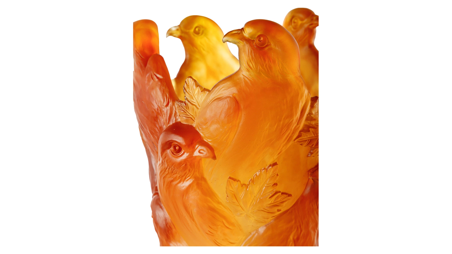 Ваза Decor de Table Pate de Verre Cristal Орел 30 см, хрустальное тесто, темно-янтарная, п/к