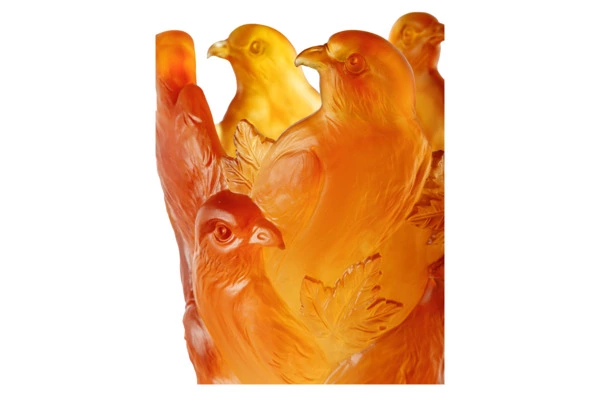 Ваза Decor de Table Pate de Verre Cristal Орел 30 см, хрустальное тесто, темно-янтарная, п/к