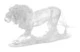 Фигурка Decor de Table Pate de Verre Cristal Лев 22 см, хрустальное тесто, белая, п/к