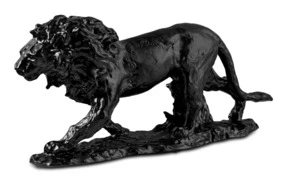 Фигурка Decor de Table Pate de Verre Cristal Лев 22 см, хрустальное тесто, черная, п/к