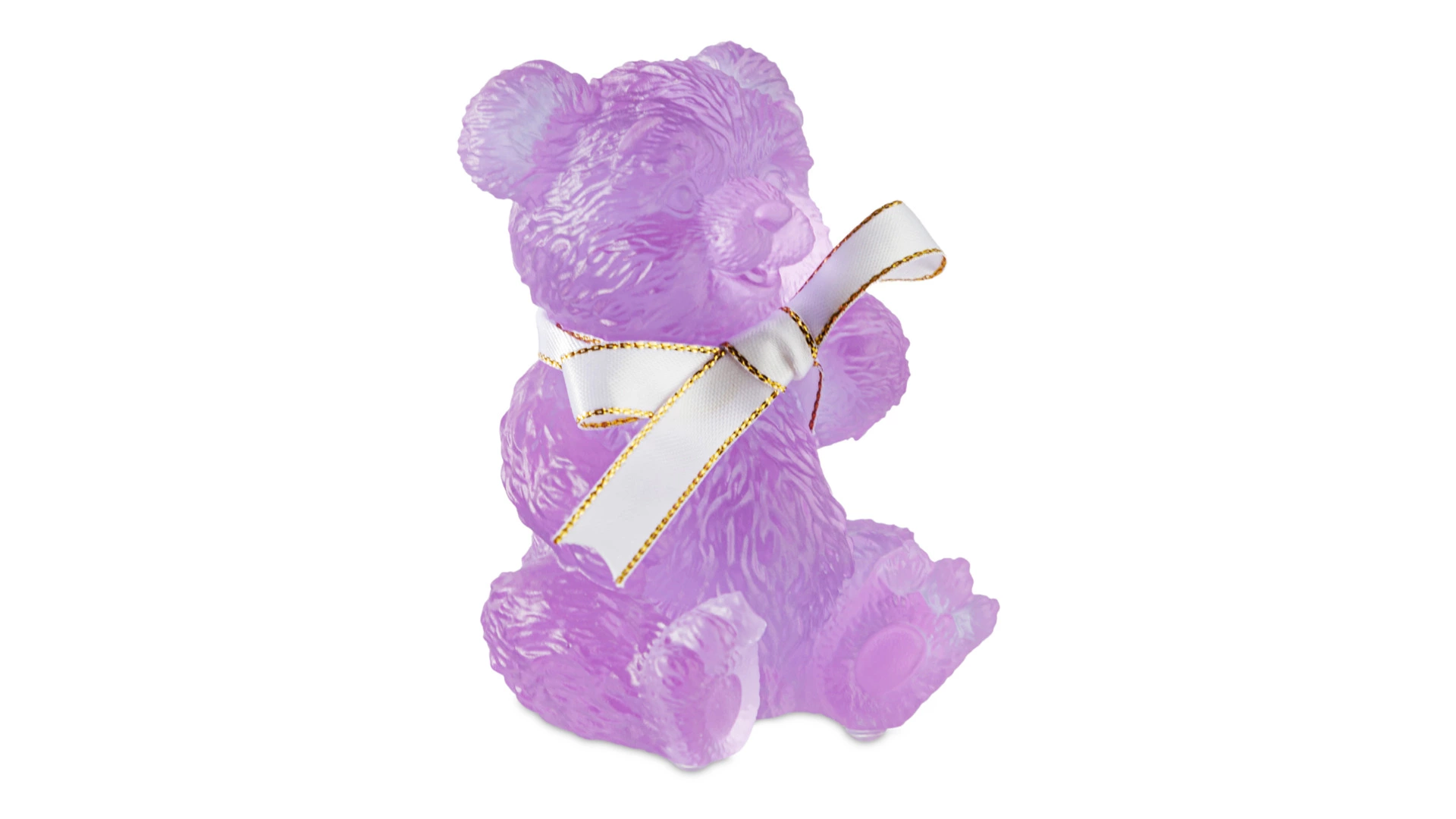Фигурка Decor de Table Pate de Verre Cristal Медвежонок, хрустальное тесто, фиолетовая, п/к
