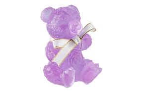 Фигурка Decor de Table Pate de Verre Cristal Медвежонок, хрустальное тесто, фиолетовая, п/к