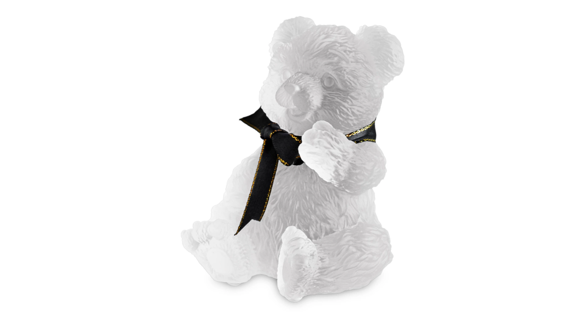 Фигурка Decor de Table Pate de Verre Cristal Медвежонок, хрустальное тесто, белая, п/к