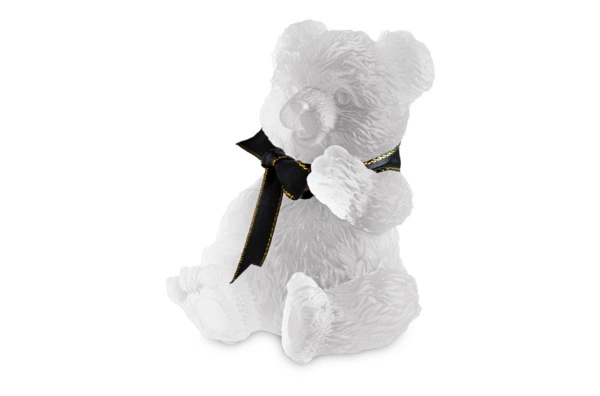 Фигурка Decor de Table Pate de Verre Cristal Медвежонок, хрустальное тесто, белая, п/к