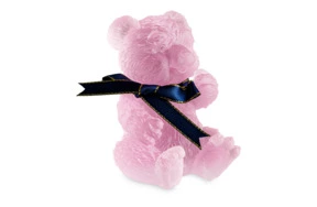 Фигурка Decor de Table Pate de Verre Cristal Медвежонок, хрустальное тесто, розовая, п/к