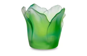 Подсвечник Decor de Table Pate de Verre Cristal Мак, хрустальное тесто, темно-зеленый, п/к