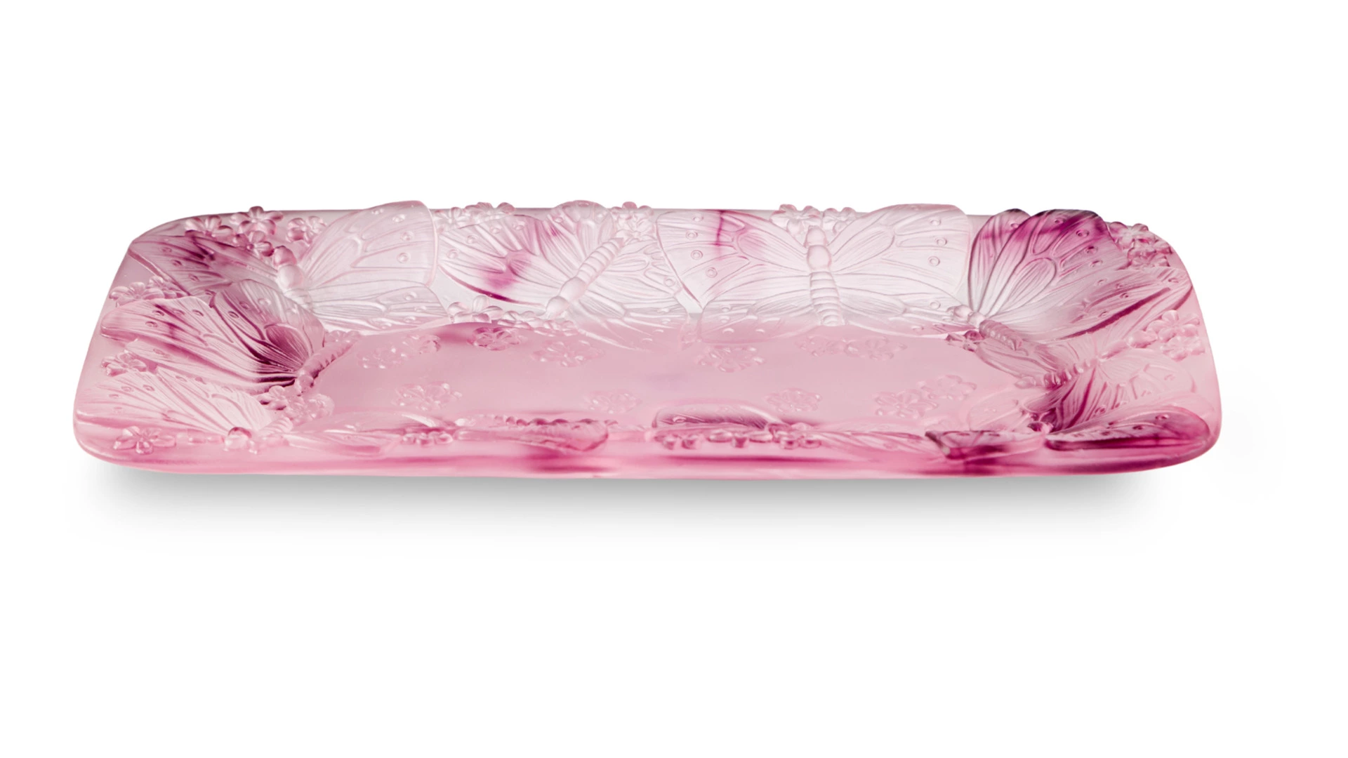 Блюдо прямоугольное Decor de Table Pate de Verre Cristal Бабочка 22х13 см, хрустальное тесто