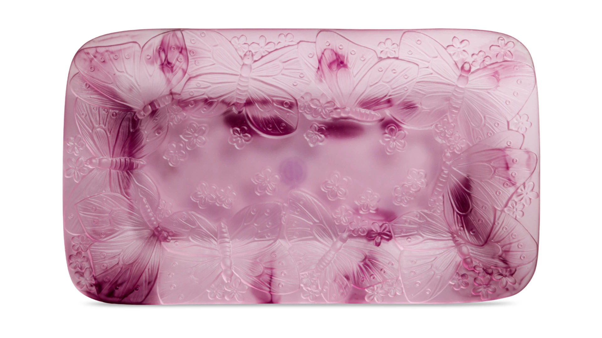 Блюдо прямоугольное Decor de Table Pate de Verre Cristal Бабочка 22х13 см, хрустальное тесто