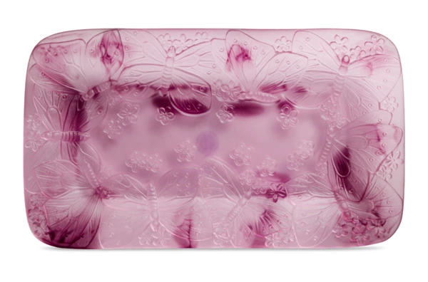 Блюдо прямоугольное Decor de Table Pate de Verre Cristal Бабочка 22х13 см, хрустальное тесто