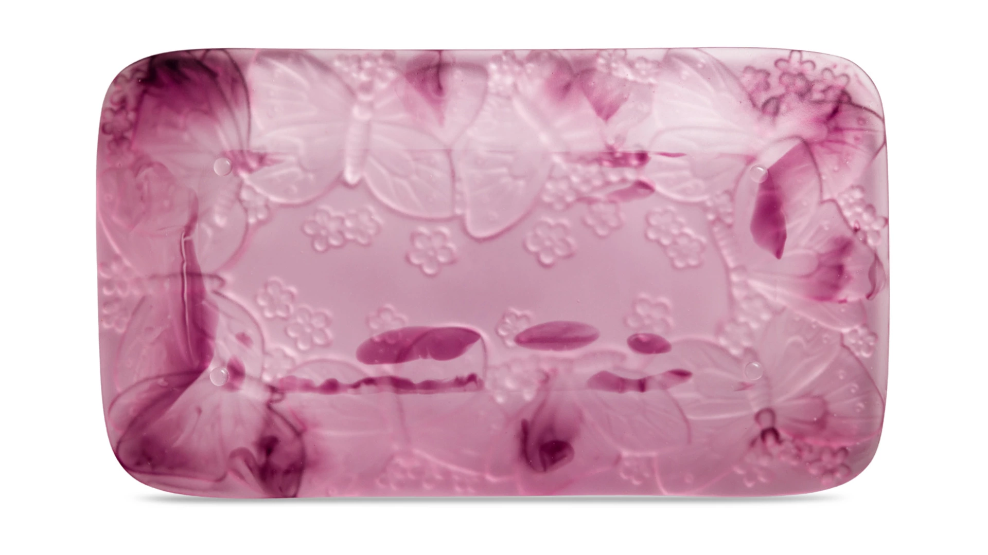 Блюдо прямоугольное Decor de Table Pate de Verre Cristal Бабочка 22х13 см, хрустальное тесто