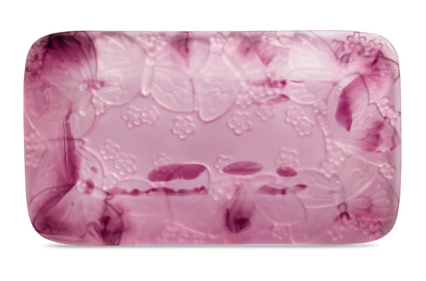 Блюдо прямоугольное Decor de Table Pate de Verre Cristal Бабочка 22х13 см, хрустальное тесто