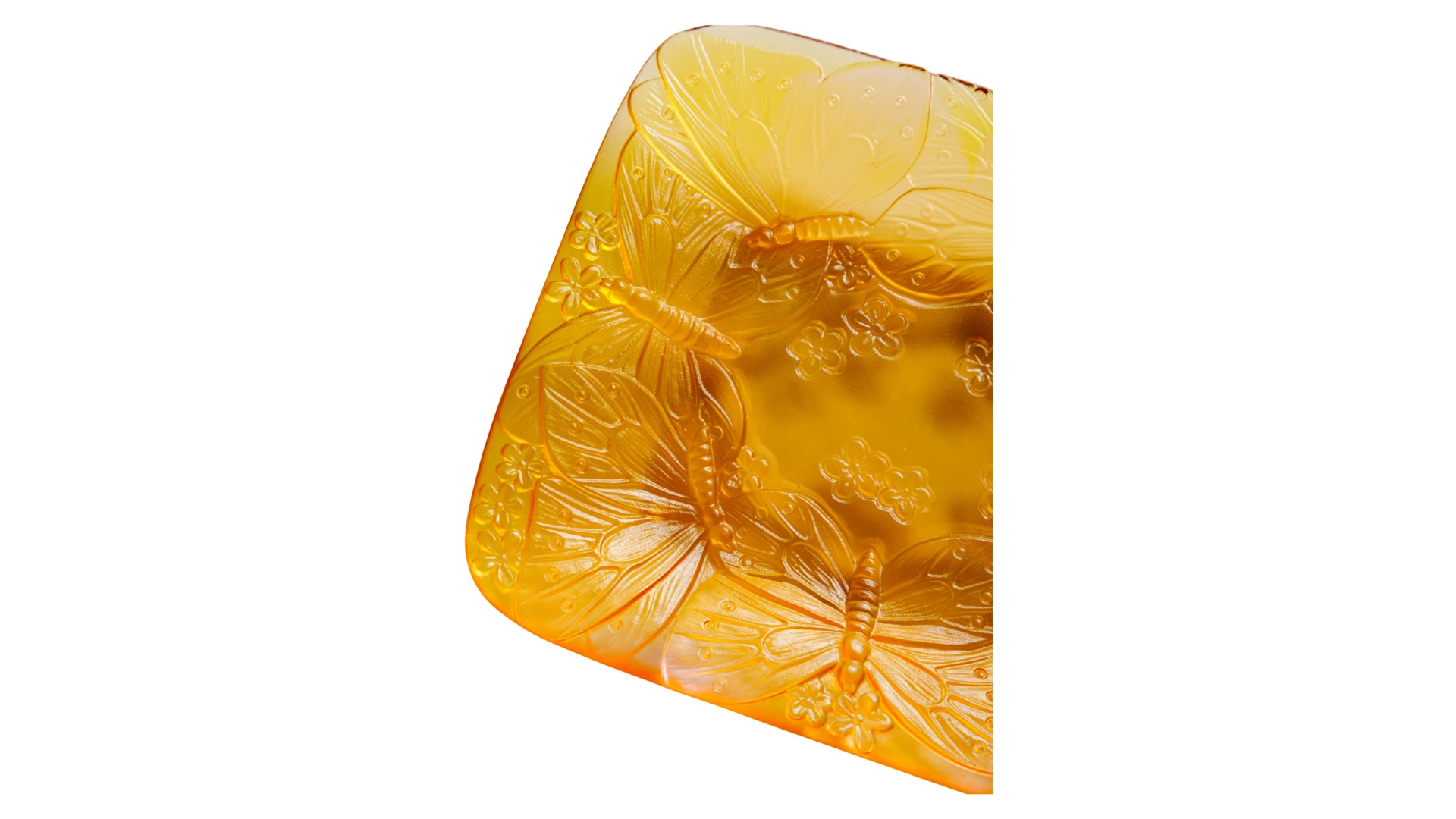 Блюдо прямоугольное Decor de Table Pate de Verre Cristal Бабочка 22х13 см, хрустальное тесто