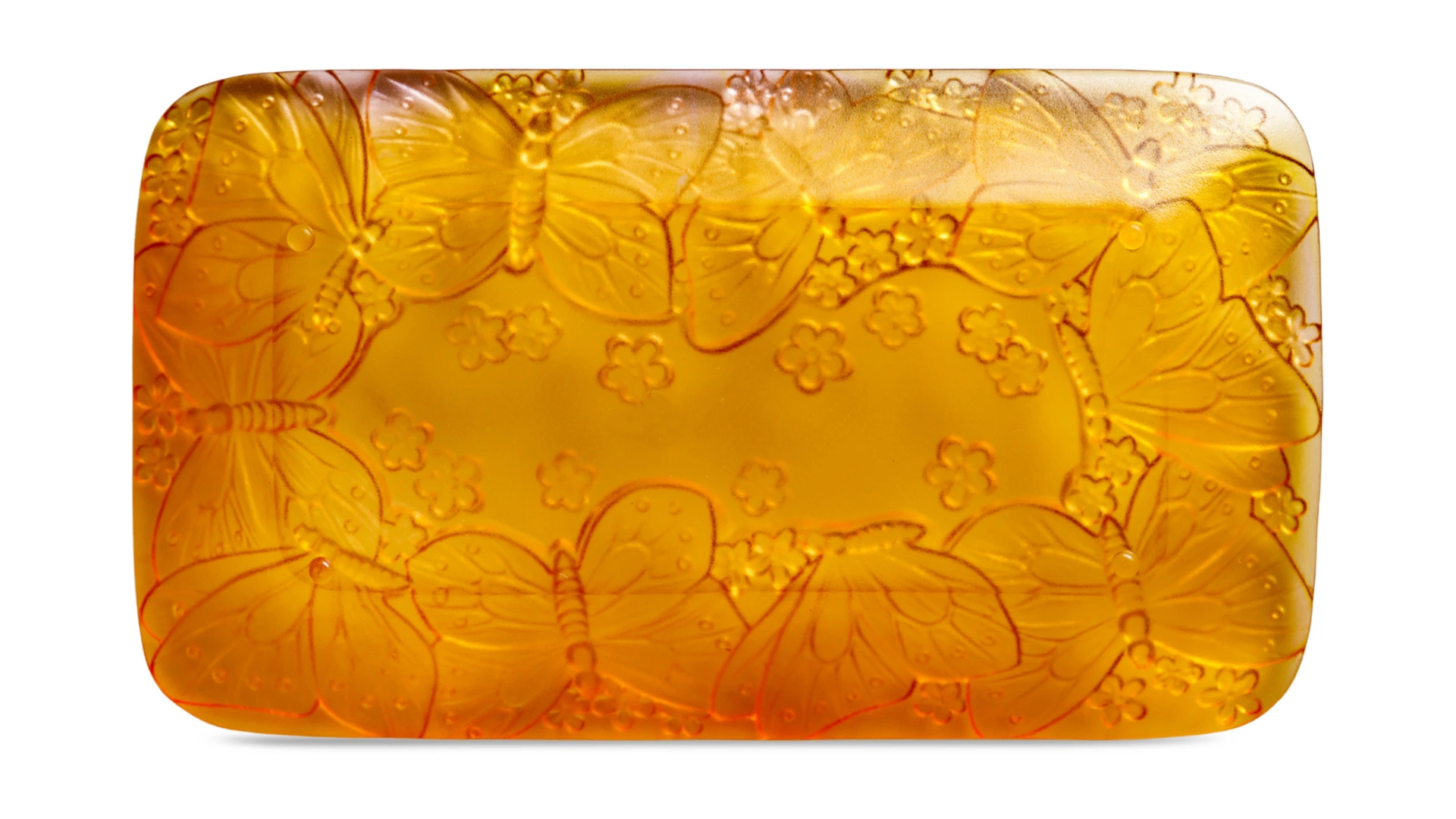 Блюдо прямоугольное Decor de Table Pate de Verre Cristal Бабочка 22х13 см, хрустальное тесто